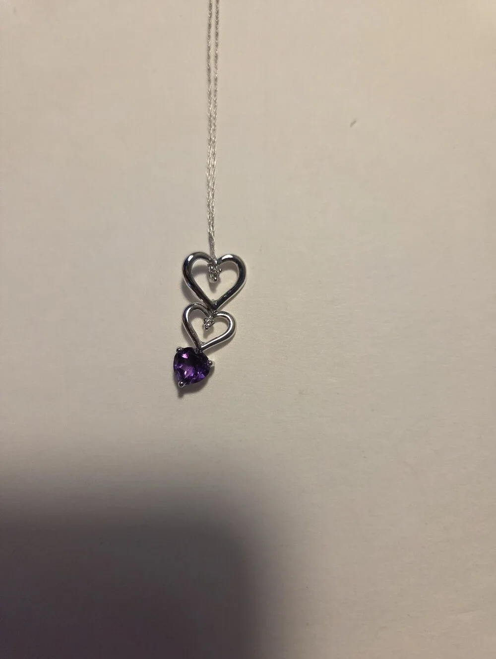 10k White Gold Amethyst Pendant and Earrings
